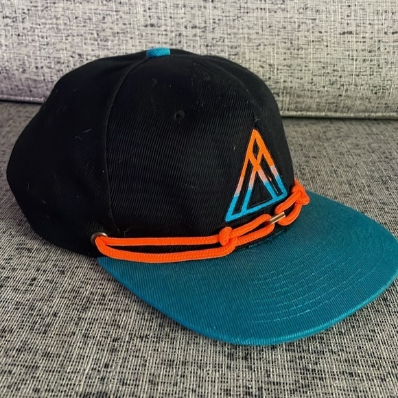 Findlay SnapBack Hat Cap Black Orange and Teal - Picture 3 of 10